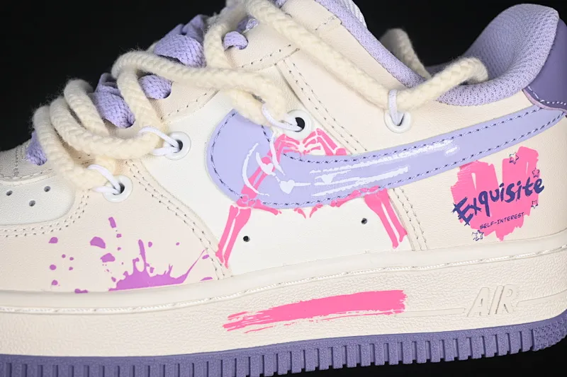 All categories Nk Air Force 1 Air Force series Nk Air Force 1 Low Air Force low-top Nike Air Force 1'07 Low "Confession" Hand-painted graffiti Purple pink confession Air Force 1 low-top casual sneakers BD7701-220